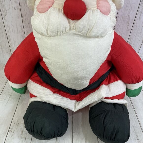 Large Department 56 Santa Claus Puffy Nylon Plush - Vintage - Picture 3 of 13